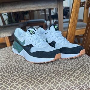 Nike AirMax Sneakers in White, Green, and Black